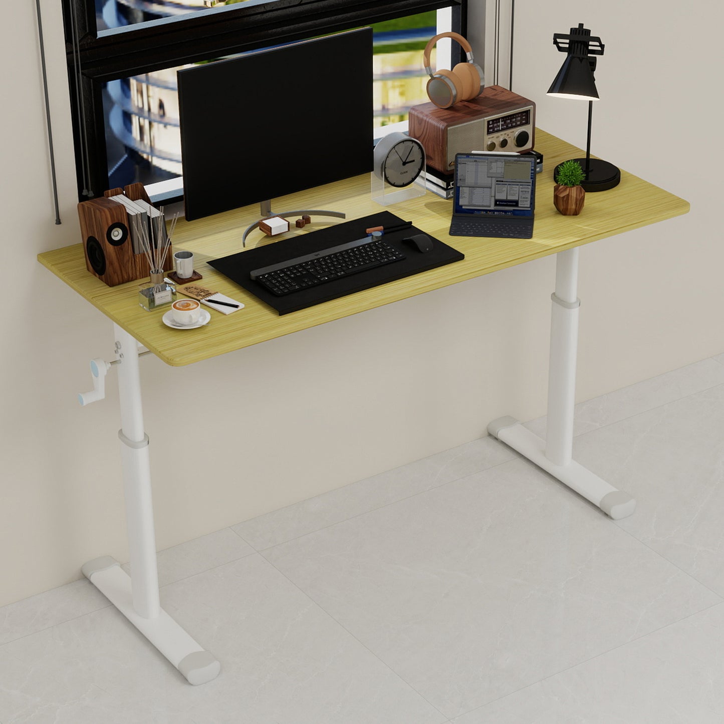 Adjustable Study Desk for Kids & Adults – Height-Adjustable, Multi-Purpose Home/Office Desk, Compact Design