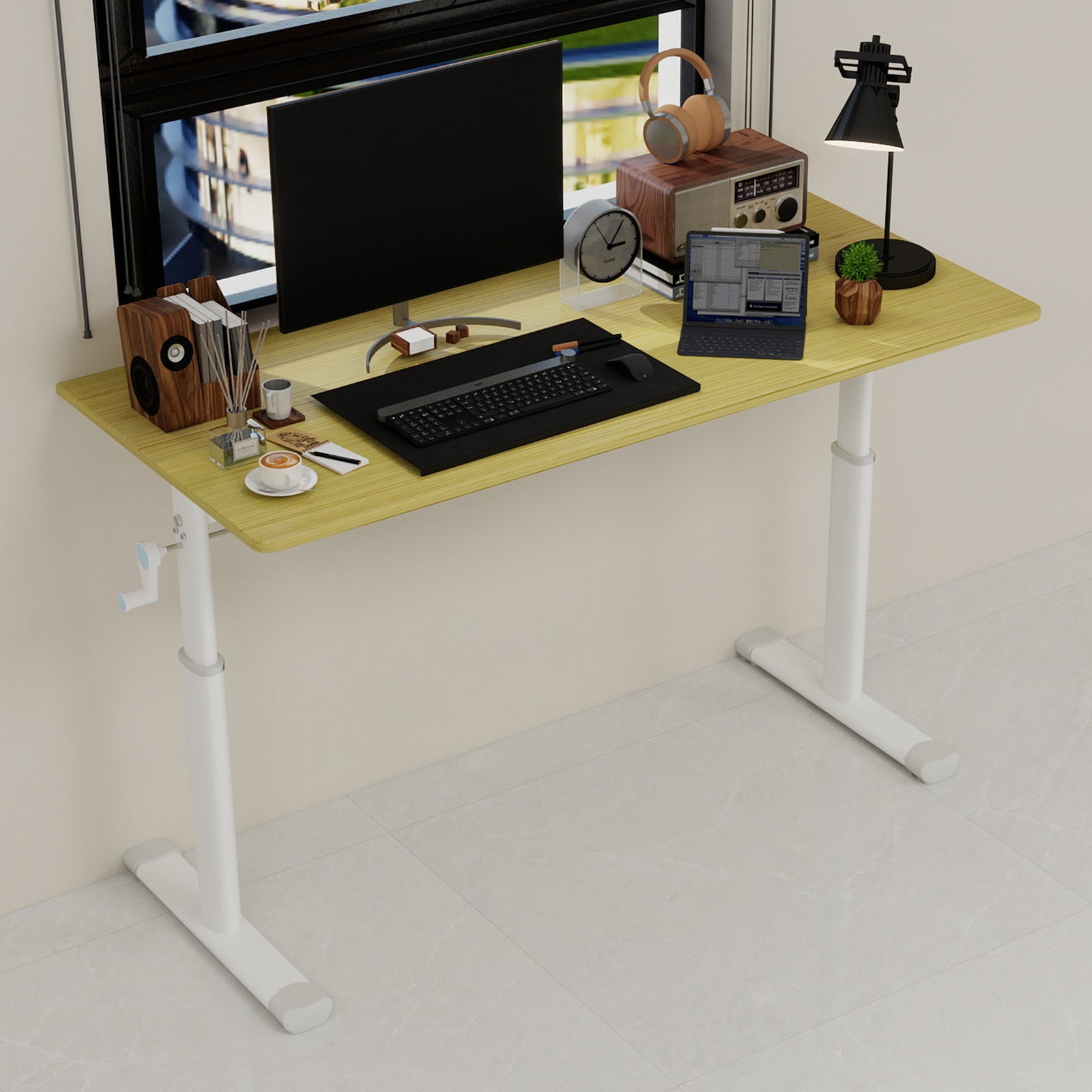 Adjustable Study Desk for Kids & Adults – Height-Adjustable, Multi-Purpose Home/Office Desk, Compact Design