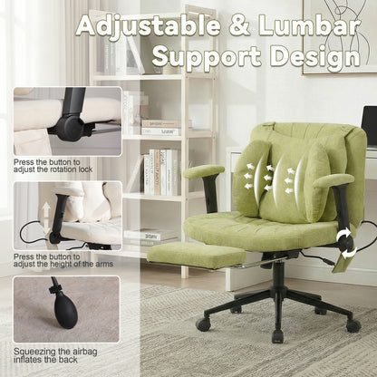 Ergonomic Swivel Office Chair with Adjustable Height and Footrest