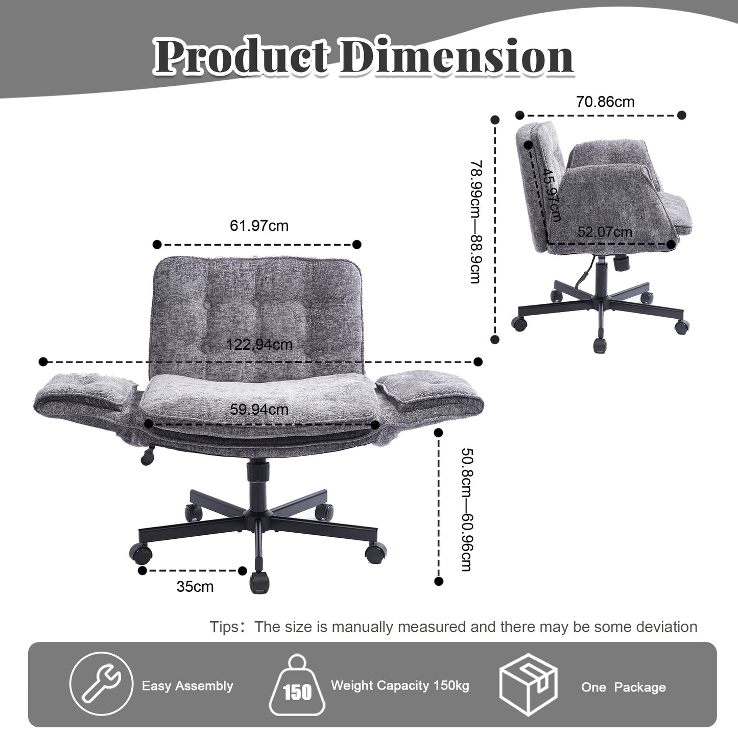 Ergonomic Swivel Office Chair with Casters for Home Office
