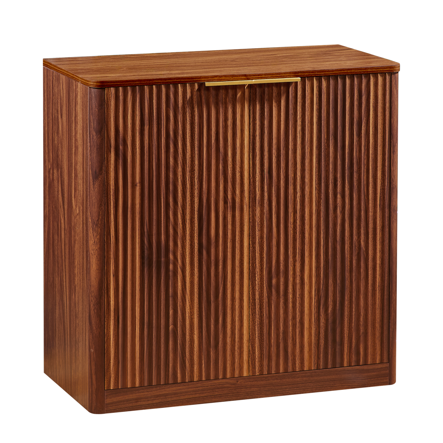 Modernes Sideboard mit Vertiefungspanelen & höhenverstellbaren Ablagen, TV-Schrank oder Buffet für Wohnzimmer & Esszimmer, wasserfeste Platte, 80x40x80 cm, Braun