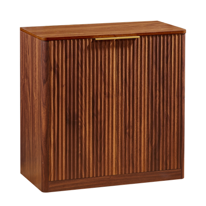 Modernes Sideboard mit Vertiefungspanelen & höhenverstellbaren Ablagen, TV-Schrank oder Buffet für Wohnzimmer & Esszimmer, wasserfeste Platte, 80x40x80 cm, Braun