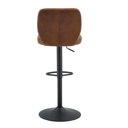 Ergonomic Height-Adjustable Swivel Bar Stool with Backrest and Footrests