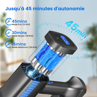Cordless Stick Vacuum Cleaner with LED Display and Soft Roller Brush