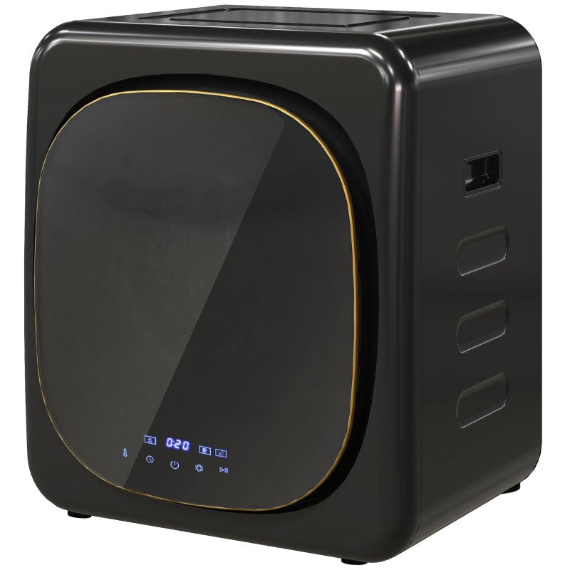 Gigab2b original image - Mini Wäschetrockner mit 6 Programm LED-Touchscreen 4 kg bis zu 60℃, 800W Freistehend Wandmontierbar Ablufttrockner mit Überhitzungsschutz Ablufttrockner für Kleidung Schwarz