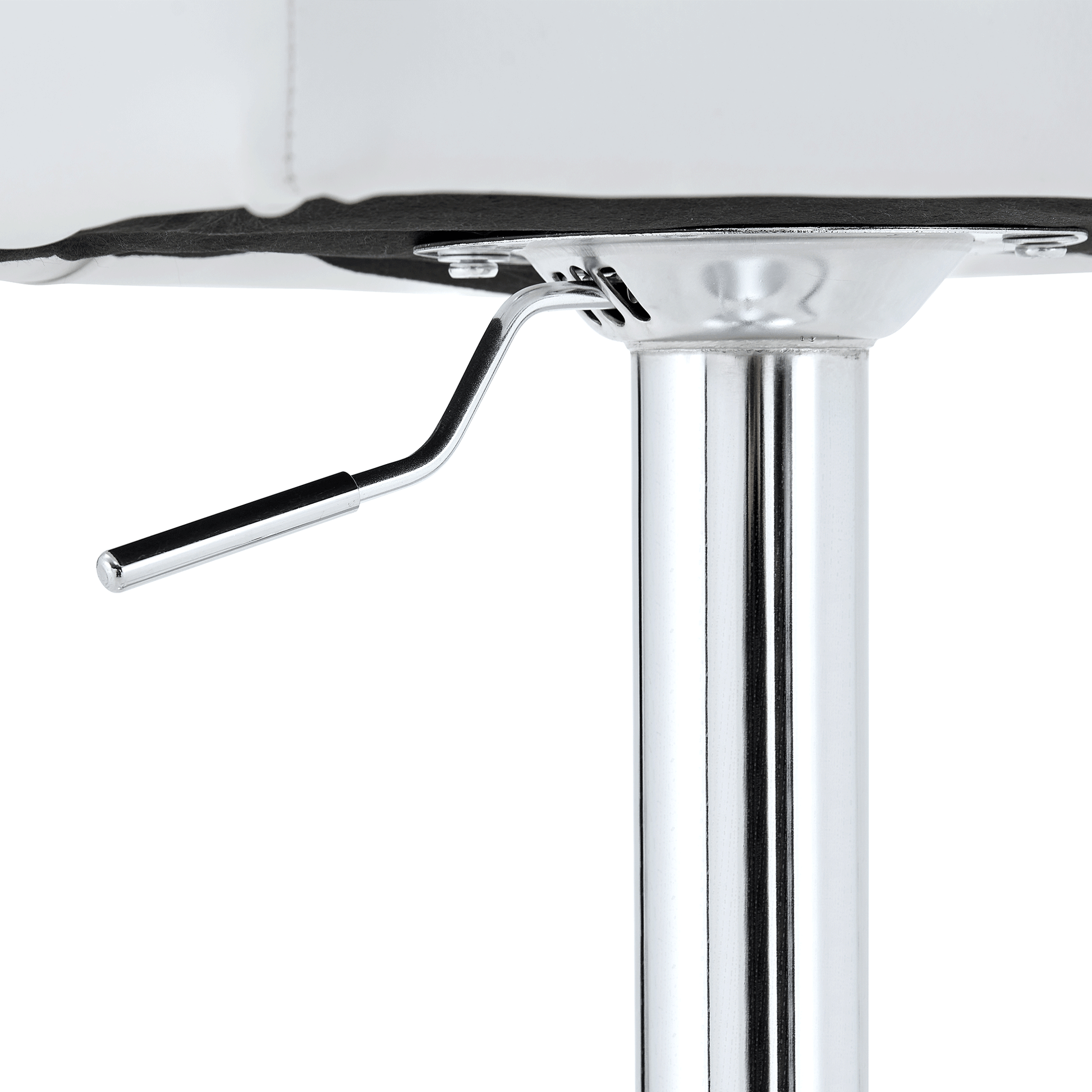 Barhocker höhenverstellbar 62-83cm, 360° drehbarer Barstuhl mit Rückenlehne & Fußstütze, Ergonomischer Küchenhocker aus weißem Kunstleder, belastbar bis 136kg, Chrom-Finish