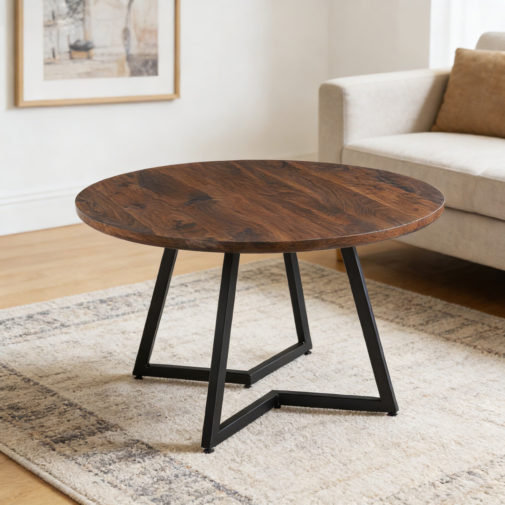 110*110*75cm MDF top table with metal leg dining table