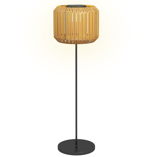 Gigab2b original image - Rattan Solarlampe Wegleuchte mit warmweißem Licht, wasserdichte LED Gartenleuchte mit Lichtsensor, Stehleuchte für Garten & Rasen aus Stahl