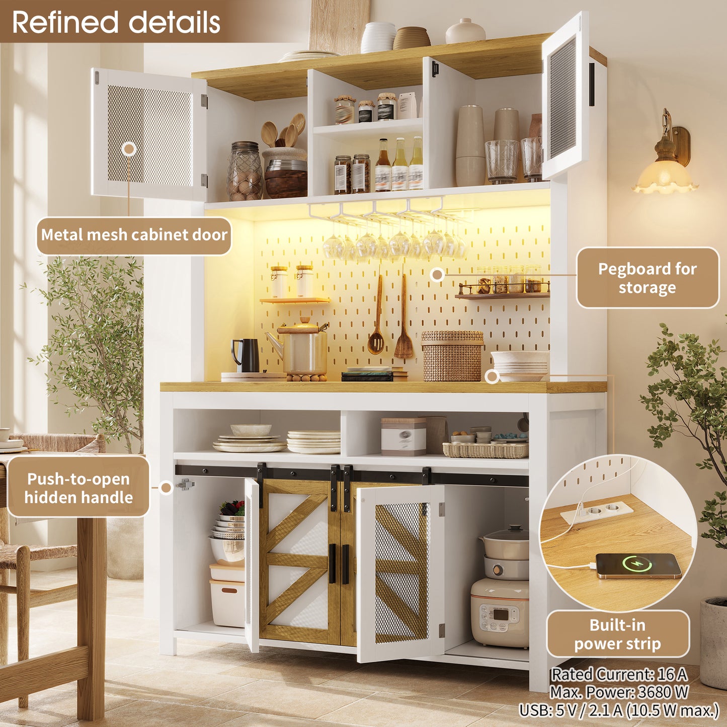 Tall Cake Cabinet with USB Connection