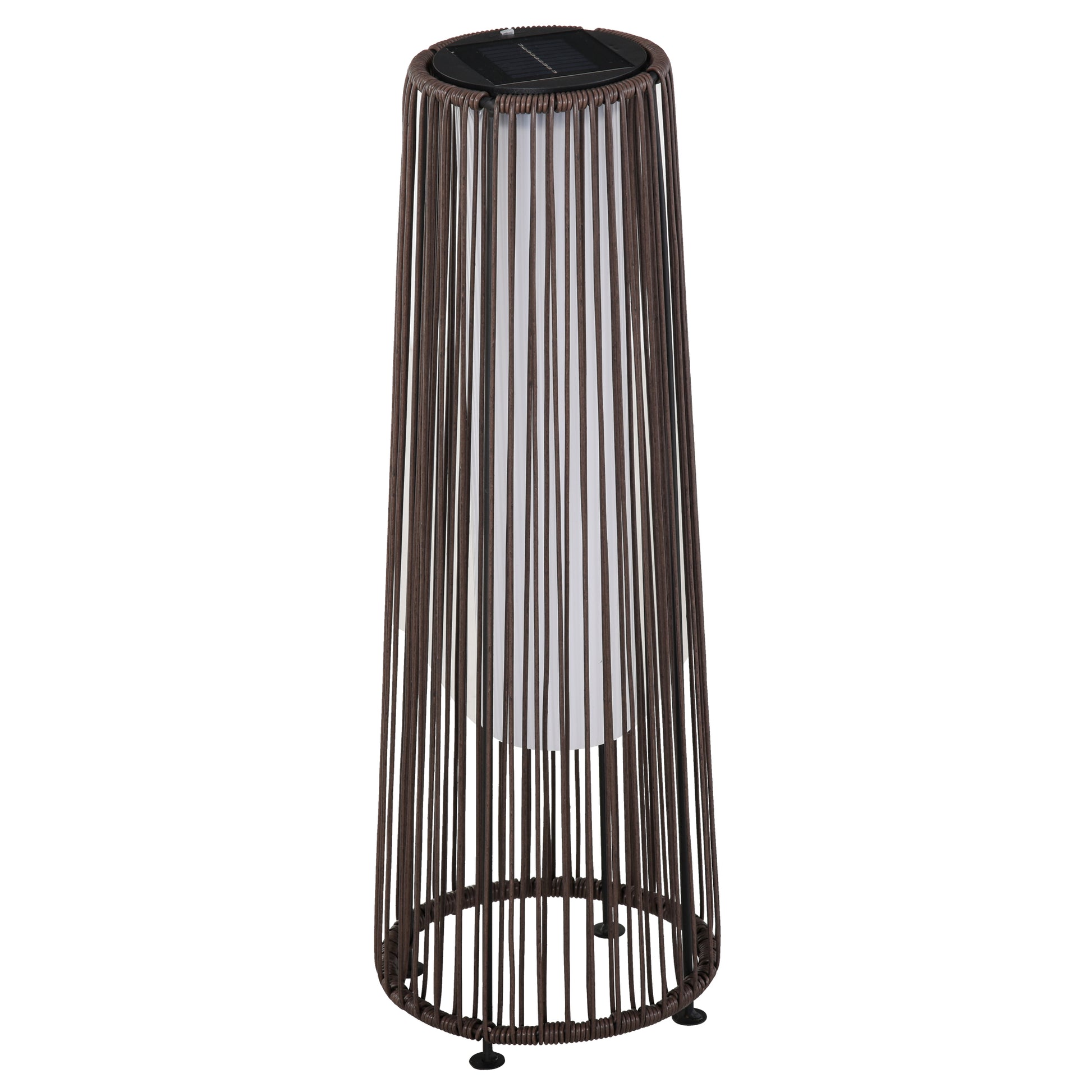 Gigab2b original image - Solarlampe, Gartenlampe, Rattan Solarleuchte, Automatische LED, Braun, 21,5 x 21,5 x 61 cm