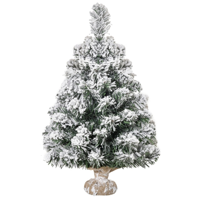 Gigab2b original image - Mini Künstlicher Weihnachtsbaum 60 cm Tannenbaum künstlich mit Schnee, 67 Spitzen Zementbasis für drinnen Büro