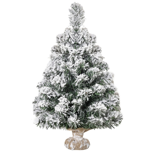 Gigab2b original image - Mini Künstlicher Weihnachtsbaum 60 cm Tannenbaum künstlich mit Schnee, 67 Spitzen Zementbasis für drinnen Büro