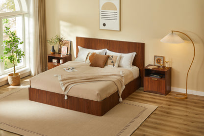 Space-Saving Golden Nightstand with Open Drawer