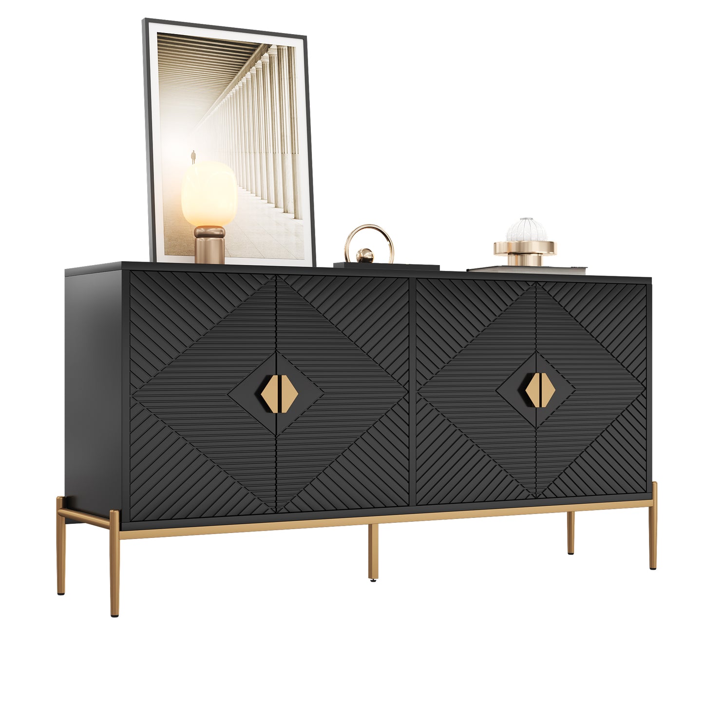 Gigab2b original image - Moderne Sideboards,Schränke,Lagerschränke,Kommode,geeignet für Wohnzimmer/Esszimmer/Eingang,162 x 40 x 80cm (B/H/T)