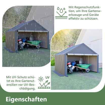 Complete Outdoor Storage Solution: Bicycle Shed, Tent, and Garden Tools