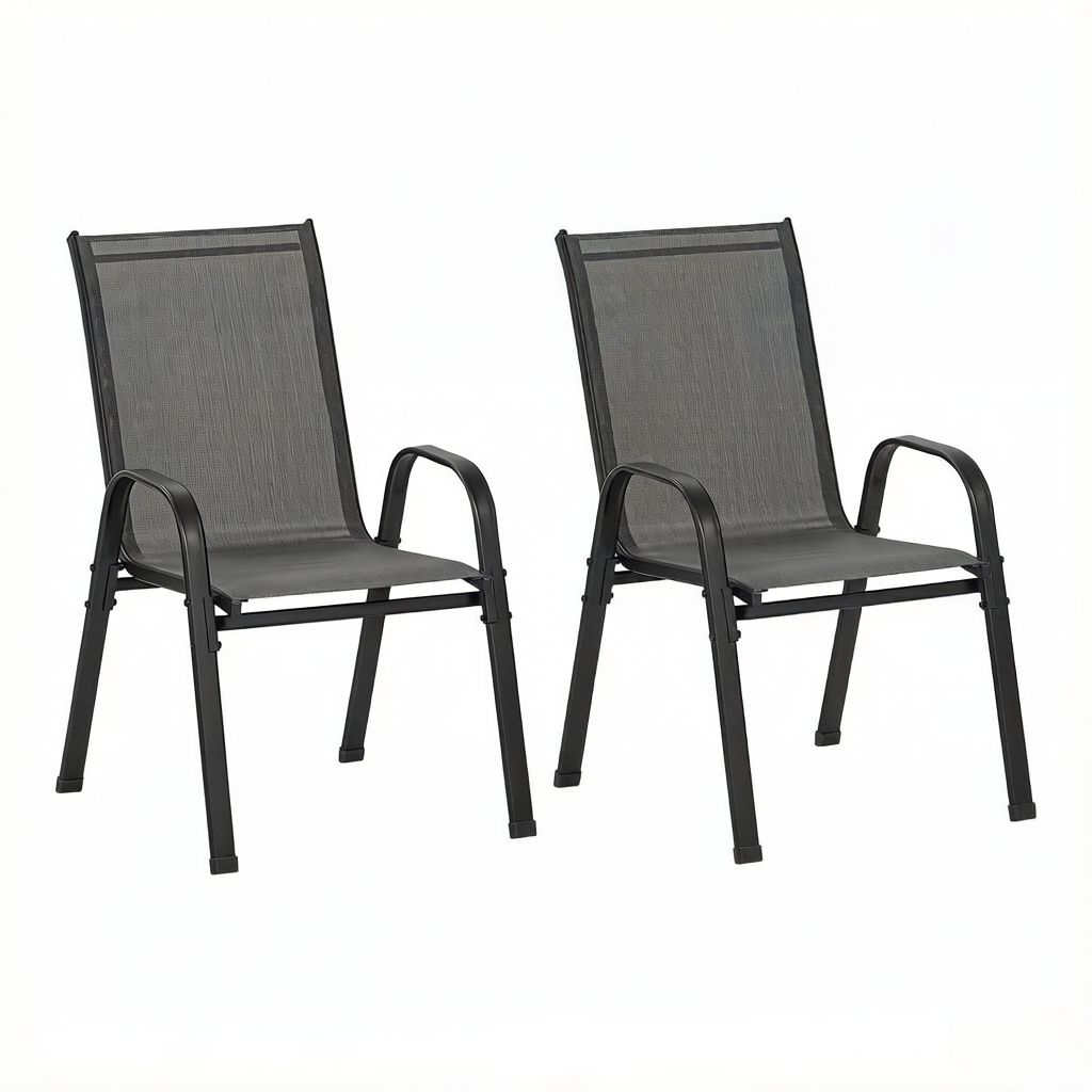 Balkon Chiar,Garten Chiar mit Hohem Rücken,Stapelbarer Stuhl im Freien(nur 2PCS Stühle)