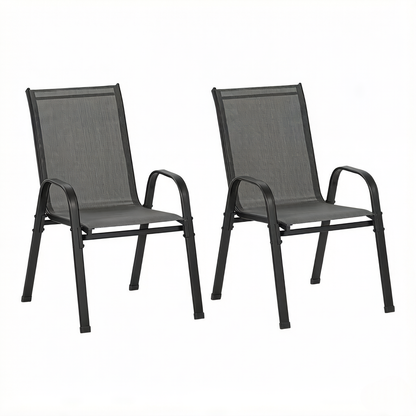 Balkon Chiar,Garten Chiar mit Hohem Rücken,Stapelbarer Stuhl im Freien(nur 2PCS Stühle)