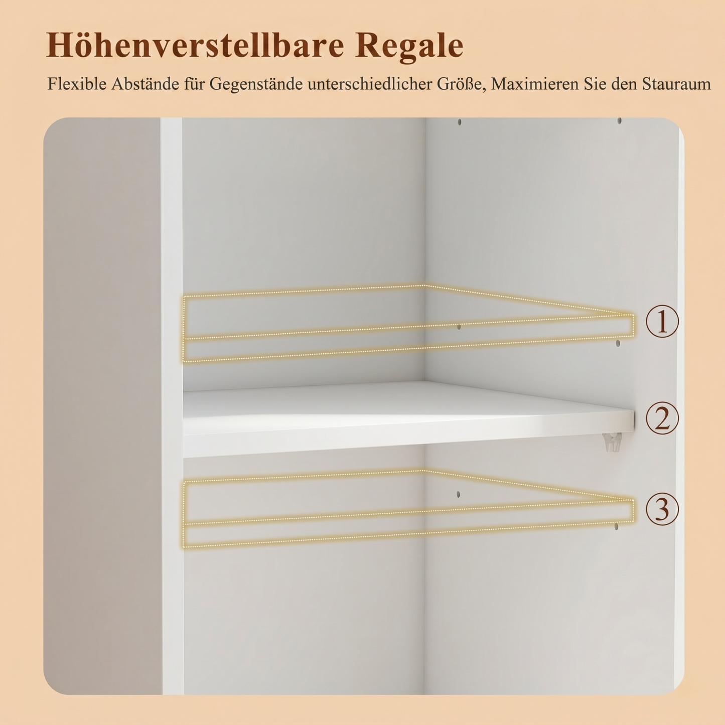 Vitrine mit LED-Beleuchtung, modernes Bücherregal mit Glastüren und 2 Schubladen, Vitrine für Sammlerstücke, moderner Stil mit goldenen Griffen, weiß–H165/B40/T35cm