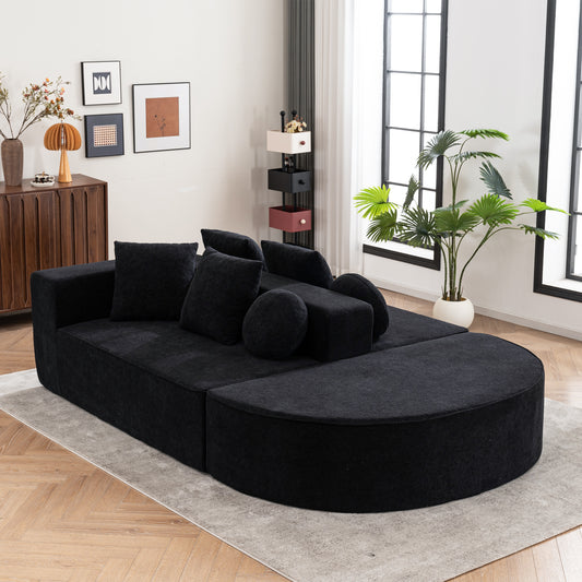 Gigab2b original image - Vollkomprimiertes knochenloses Sofa,Wohnzimmer / Schlafzimmer mit segmentiertem Wolkensofa, modernem modularen Sofa, ohne Montage, komfortablem, hautfreundlichem Chenille-Stoff