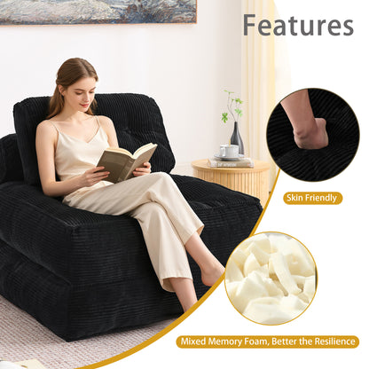 Foldable 2-in-1 Floor Sofa with Adjustable Backrest