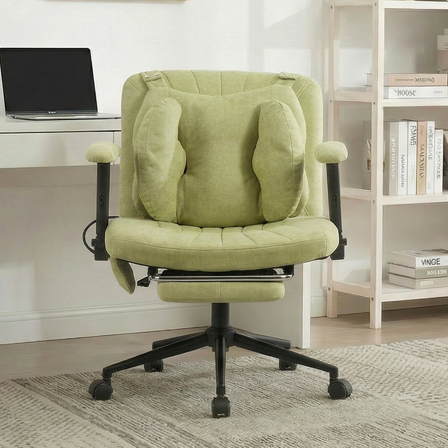Ergonomic Swivel Office Chair with Adjustable Height and Footrest