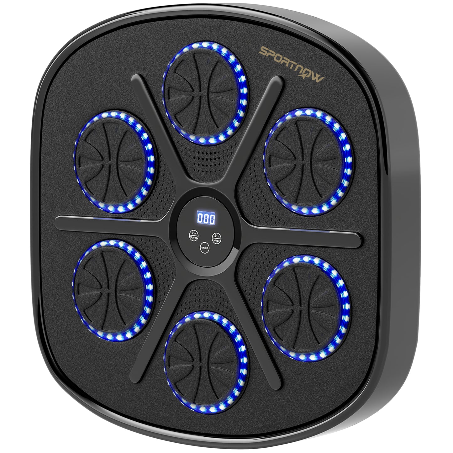 Gigab2b original image - Music Boxing Machine, elektronische Bluetooth Boxmaschine mit LED-Leuchten, Musik, Wandmontage Boxziel für Erwachsene, Heimübungen, Schwarz