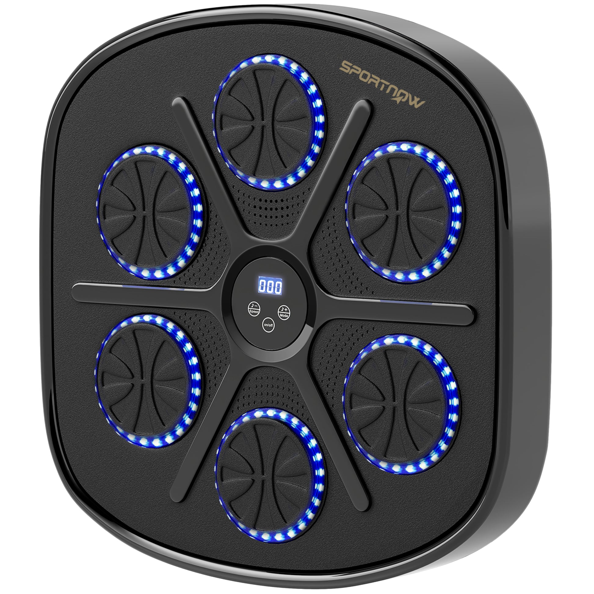 Gigab2b original image - Music Boxing Machine, elektronische Bluetooth Boxmaschine mit LED-Leuchten, Musik, Wandmontage Boxziel für Erwachsene, Heimübungen, Schwarz