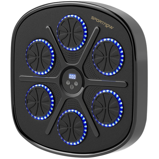 Gigab2b original image - Music Boxing Machine, elektronische Bluetooth Boxmaschine mit LED-Leuchten, Musik, Wandmontage Boxziel für Erwachsene, Heimübungen, Schwarz