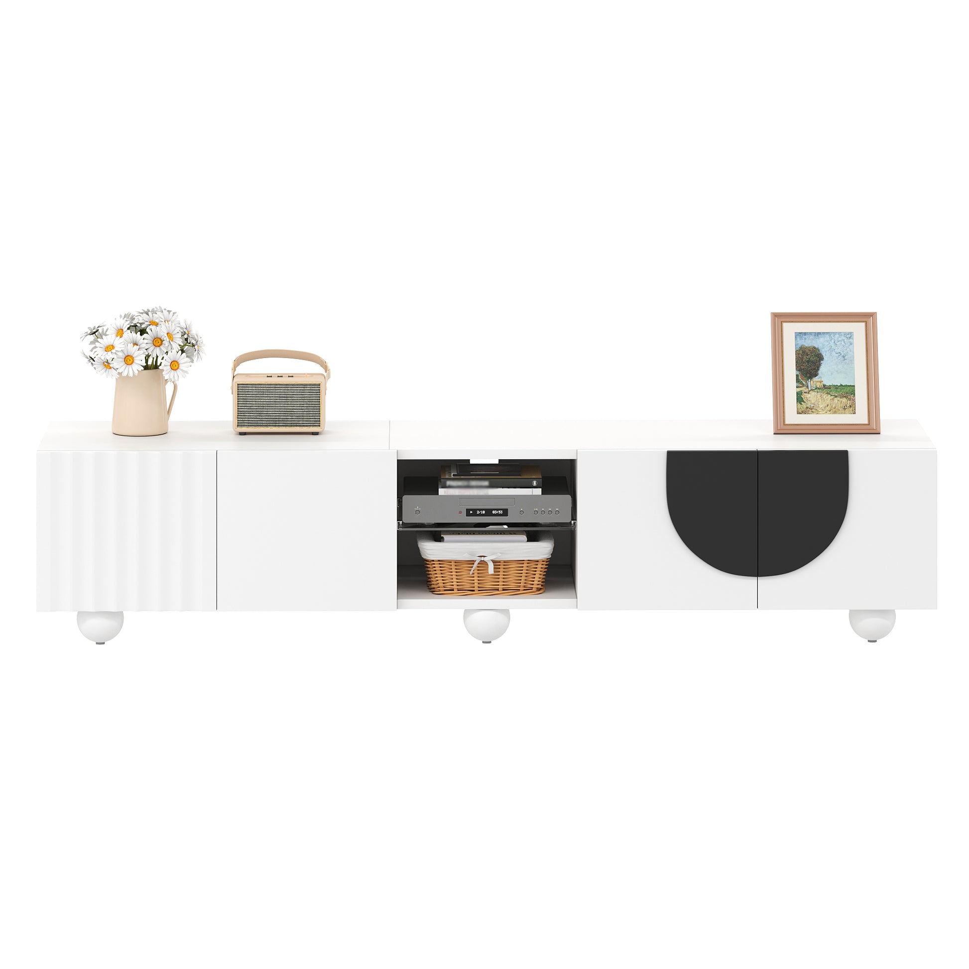 Gigab2b original image - Moderner TV-Schrank, TV-Ständer, TV-Paneel, niedrigerer TV-Ständer. Einzigartiges Design. 180 x 40 x 41,5 cm (L x B x H)