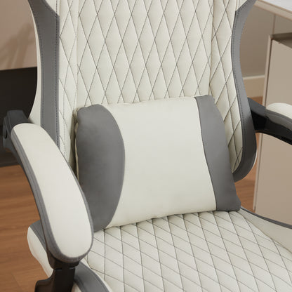 Ergonomischer Gaming-Stuhl mit Lordosenstutze, Nackenstutze & Fußstutze Ermudungsfrei auch bei langem