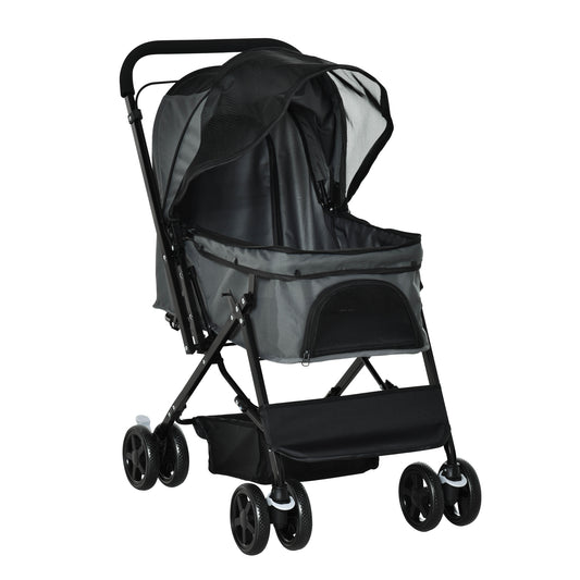 Gigab2b original image - Hundebuggy Hundewagen für kleine Hunde & Katzen, Haustierwagen Pet Stroller, Oxford Dunkelgrau, 76,5 x 52 x 95 cm