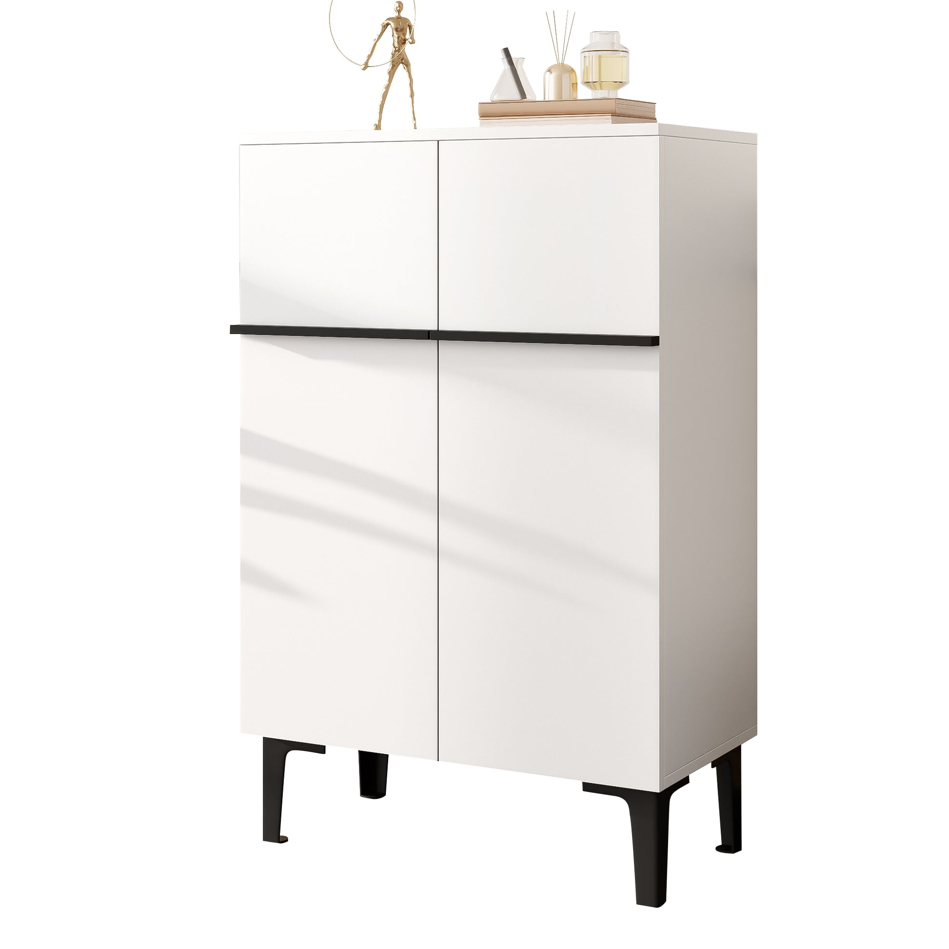 Gigab2b original image - Moderner Schuhschrank mit Doppeltüren, großem Stauraum und verstellbaren Einlegeböden – Praktischer Aufbewahrungsschrank für den Eingangsbereich, Platzsparendes Design 95×60×34,5 cm