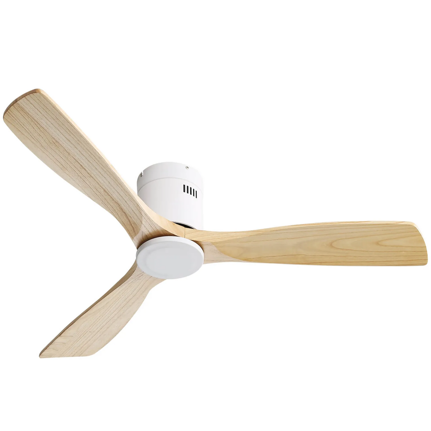 132 cm Deckenventilator ohne Licht, 3 massive Holzflügel, mit Fernbedienung, 6 Geschwindigkeitsstufen, Timer