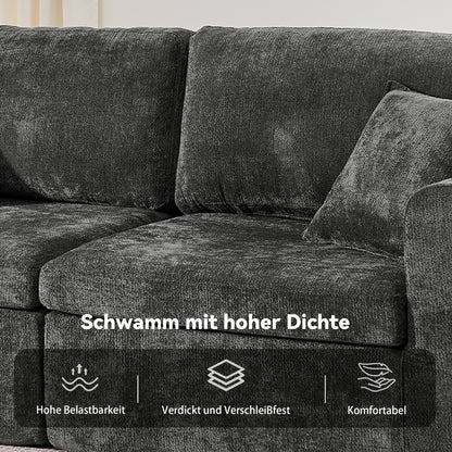 2-Sitzer-Relaxsofa für kleine Räume,aus weichem Chenille-Stoff,ausgestattet mit seitlicher Magazintasche,Getränkehalter und Kissen,geeignet für Wohnzimmer,Arbeitszimmer,Gästezimmer und Wohnungen,Black