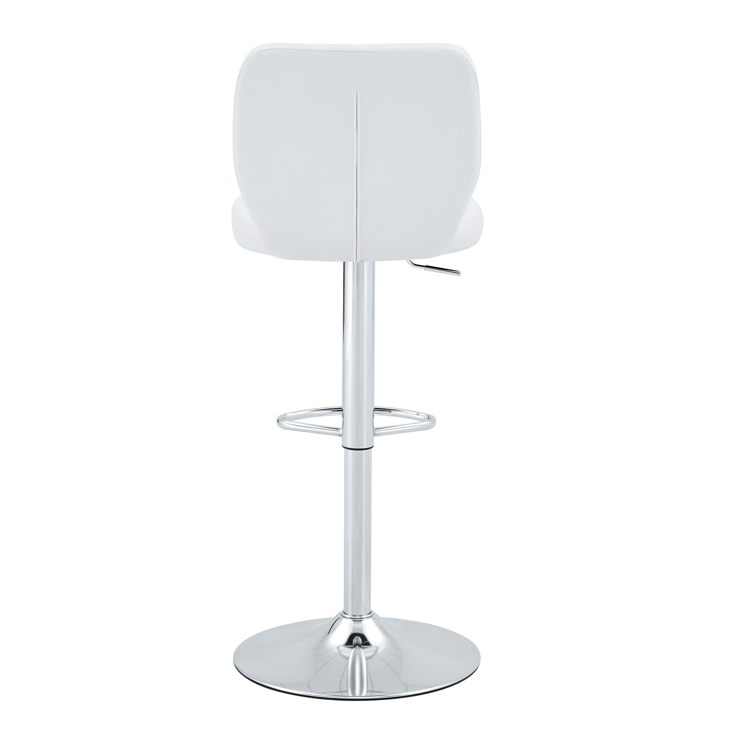 Barhocker höhenverstellbar 62-83cm, 360° drehbarer Barstuhl mit Rückenlehne & Fußstütze, Ergonomischer Küchenhocker aus weißem Kunstleder, belastbar bis 136kg, Chrom-Finish