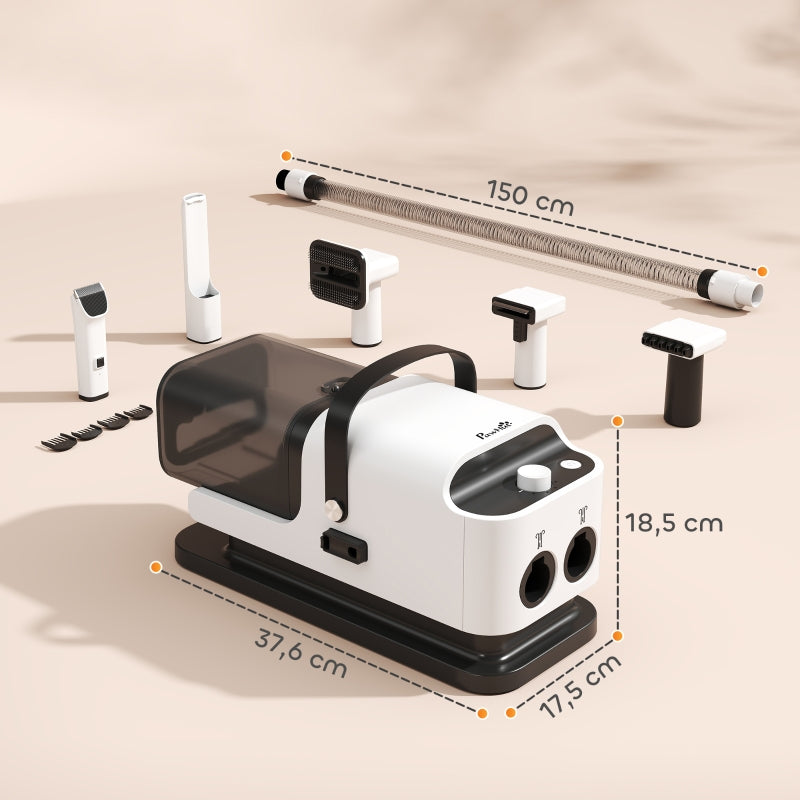 Quiet Pet Grooming Machine with Vacuum and 5 Tools for Dogs and Cats