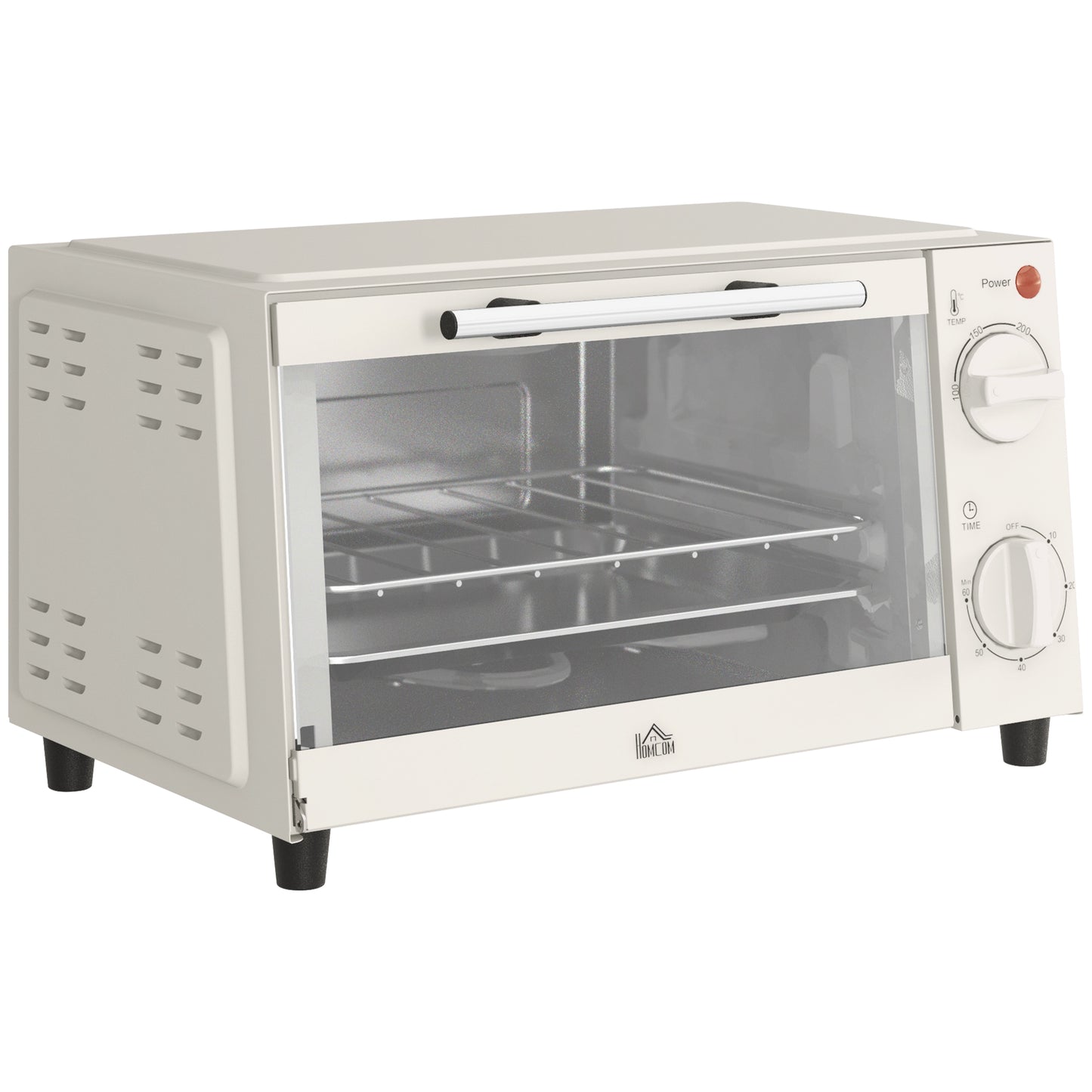 Gigab2b original image - Minibackofen 9L Mini Ofen mit Backblech, Grillrost, 100 °C-230 °C, mit einstellbar Temperatur und Garzeit, 60 Min. Timer, 750W, Edelstahl, Cremeweiß