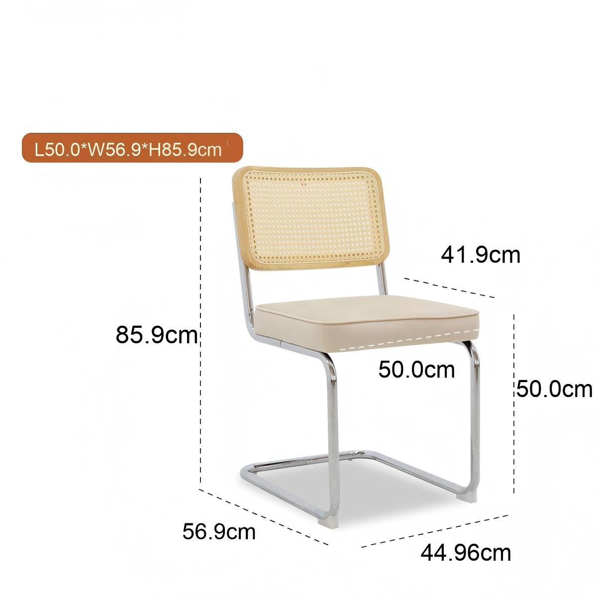 Dining Chairs Set of 2, Velvet Rattan Side Accent Chairs with Chrome Legs, Modern Mid Century Breuer Designed Chairs, Upholstered Dining Living Room Kitchen Chairs