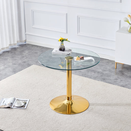 Gigab2b original image - Moderner minimalistischer Glasbalkentisch: Mit einem Durchmesser von 85 cm und einer Höhe von 76 cm, ist er die ideale Wahl zur Schaffung einer leicht luxuriösen Atmosphäre.