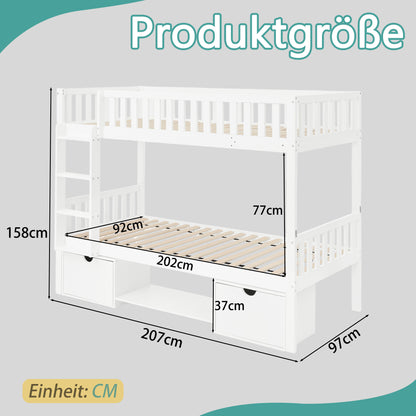 Large Solid Pine Wood Children's Double Bed