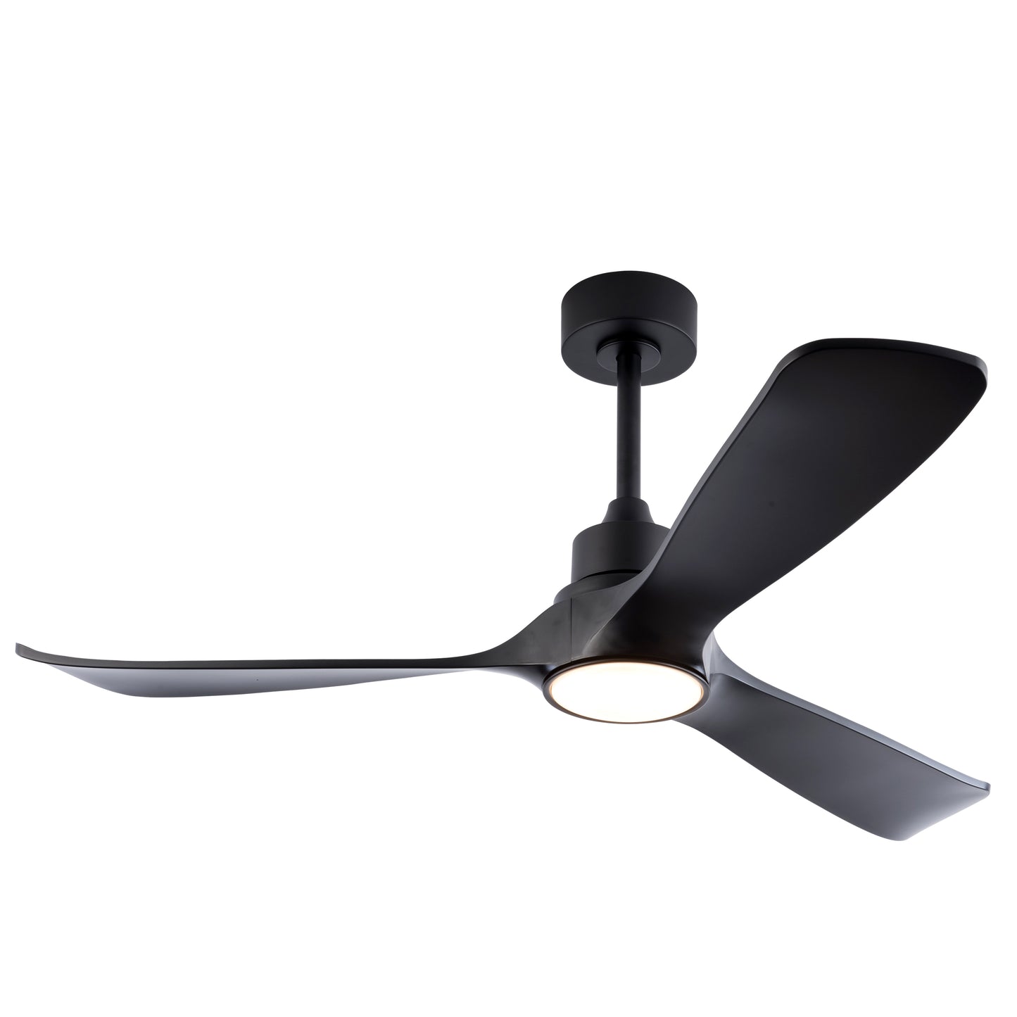 52-Zoll schwarzer Deckenventilator mit Licht und Fernbedienung, reversiblem DC-Motor, 3 Farbtemperaturen, moderner Deckenventilator mit Licht für Innen- und Außenbereich, geeignet für Schlafzimmer, Wo