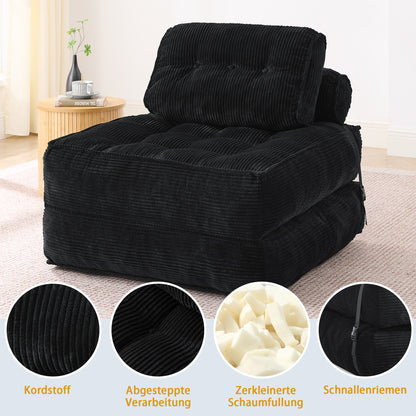 Foldable 2-in-1 Floor Sofa with Adjustable Backrest