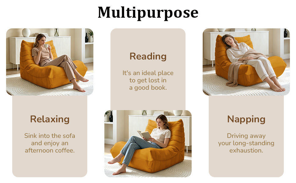 Cozy Floor Sofa Chair: Comfortable Lazy Lounger with High-Quality Foam