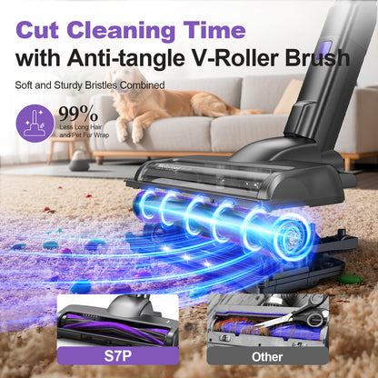 INSE S7P Purple Cordless Stick Vacuum Cleaner with LED Display