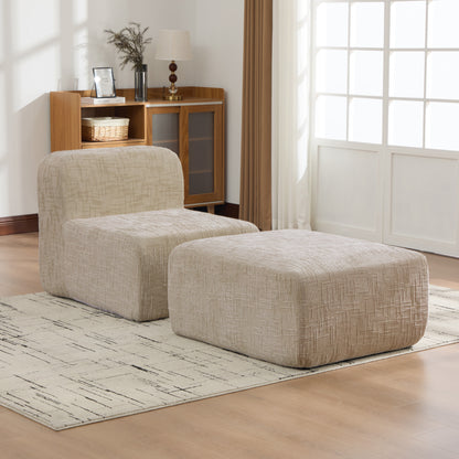 Gigab2b original image - Modulares Kompressionssofa aus Chenille-Stoff, gefüllt mit 30D hochelastischem Schaumstoff. Leicht zu bewegen und mit rutschfestem Boden, ideal für Wohnzimmer und andere Räume-Light Khaki