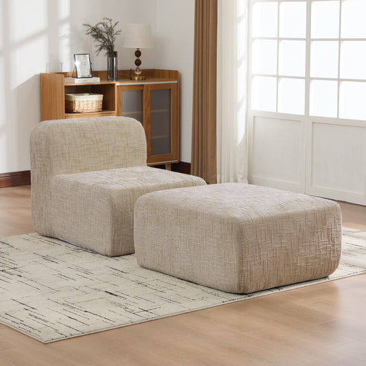 Gigab2b original image - Modulares Kompressionssofa aus Chenille-Stoff, gefüllt mit 30D hochelastischem Schaumstoff. Leicht zu bewegen und mit rutschfestem Boden, ideal für Wohnzimmer und andere Räume-Light Khaki