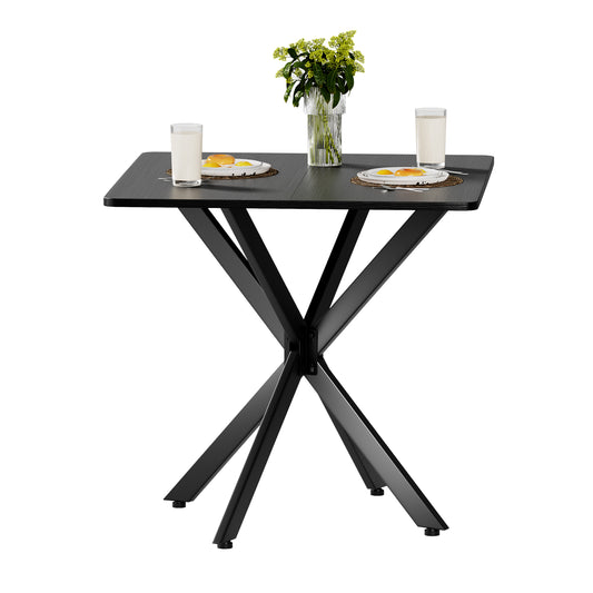 Gigab2b original image - Moderner Quadratischer Beistelltisch, Elegantes Matt Schwarz mit X-Gestell, Stabile Metallkonstruktion, Ideal für Wohnzimmer Home-Office, Schwarz, 80x80x75 cm