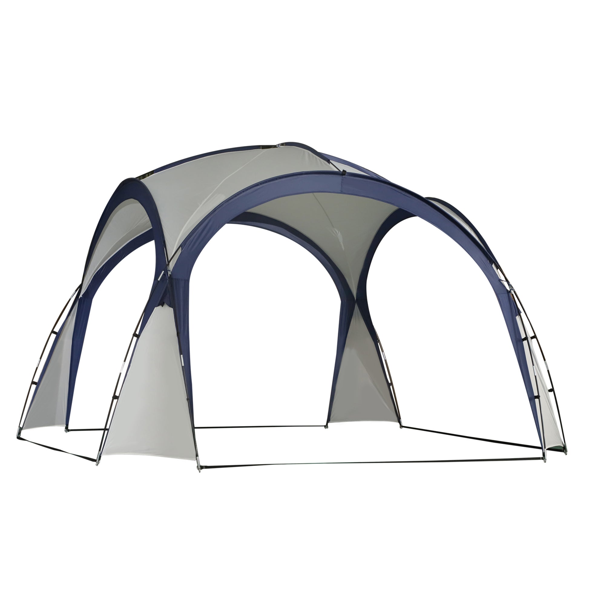 Campingzelt Gartenzelt Festzelt Partyzelt Sonnenschutz wetterfest Glasfaserstange + Polyester Cremeweiß + Blau 3,5 x 3,5 x 2,3 m