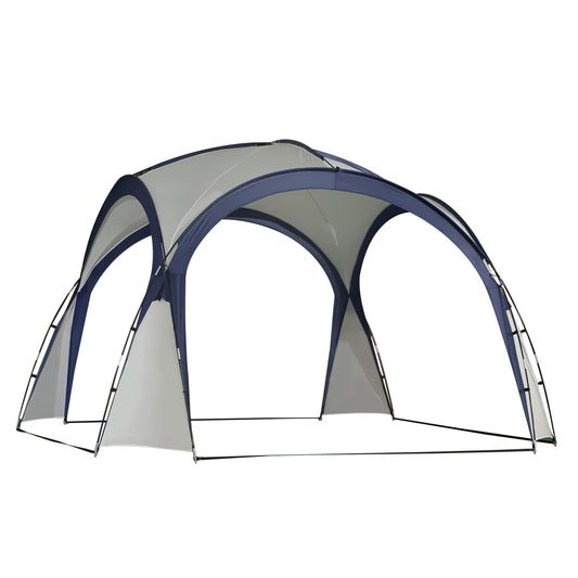 Campingzelt Gartenzelt Festzelt Partyzelt Sonnenschutz wetterfest Glasfaserstange + Polyester Cremeweiß + Blau 3,5 x 3,5 x 2,3 m