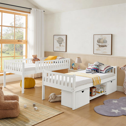 Large Solid Pine Wood Children's Double Bed